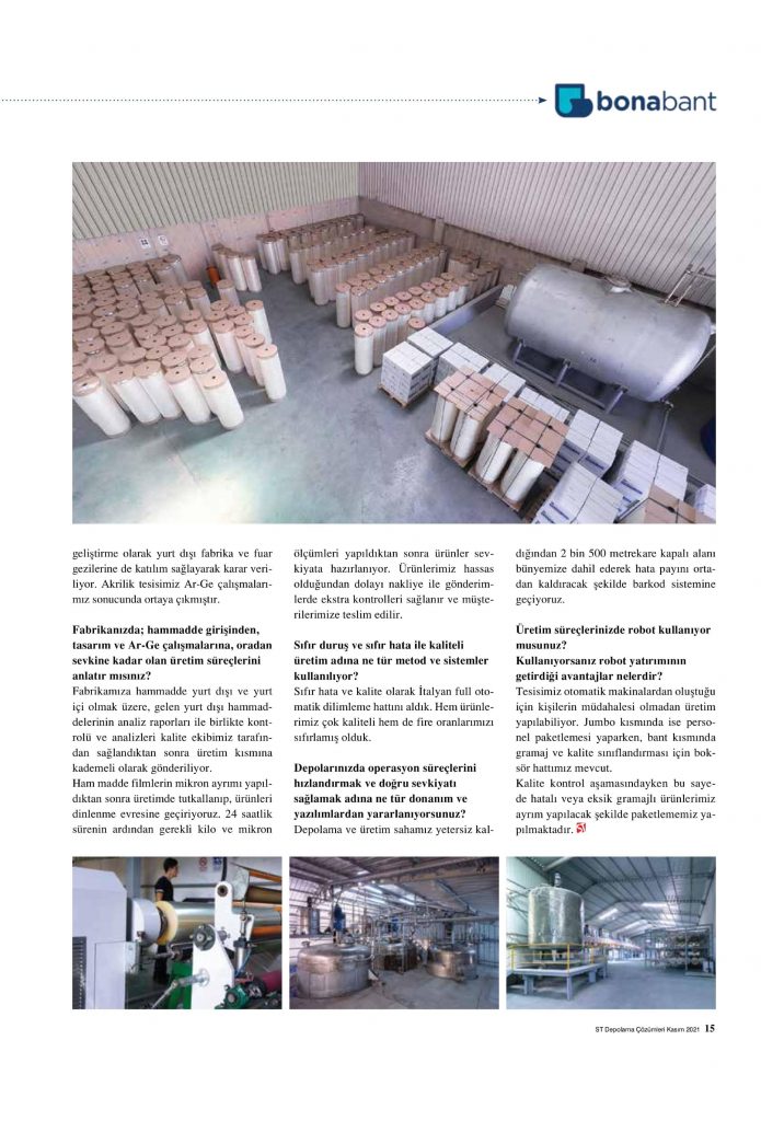 st depolama cozumleri dergisi roportaji 4 Production Facility